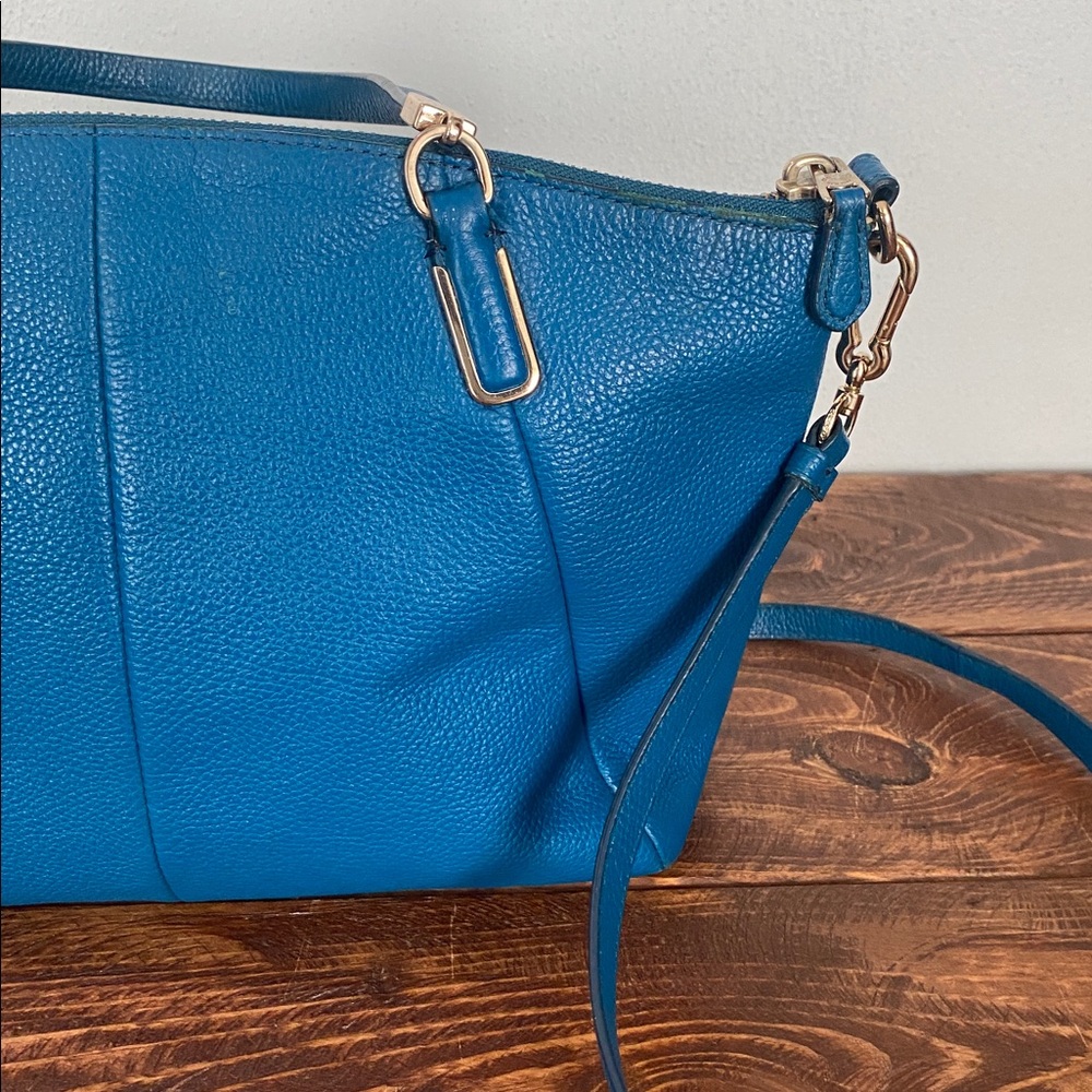 Coach Blue Leather Satchel Bag - Picture 8 of 16